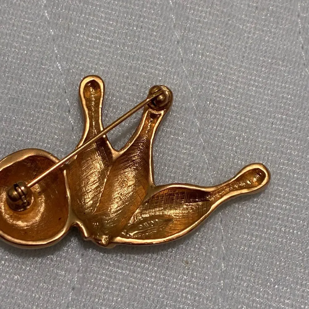 Vintage Avon Bowling Ball Pins Brooch Gold Tone Novelty Bowling Pin Signed
